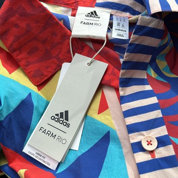 adidas x farm Rio - bold blue/bliss oran shirt L/XL - NWT - Picture 6 of 8